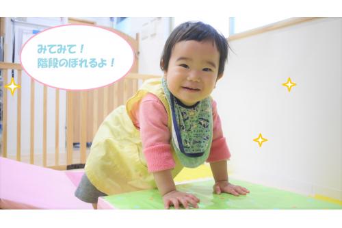 牛乳パックで作った箱を組み合わせて、階段を作ります<span style='color:#ff4747;'>!</span><br><br>子どもたちは階段が大好きなので、<br>箱が出てくると大興奮<span style='color:#ff7f00;'>★</span><br><br>頂上についたときの子どもたちの表情を見ると<br>嬉しそうで、とてもほほえましいです<span style='color:#007fff;'>(#^^#)</span><span style='color:#ff4ca5;'>♥</span>