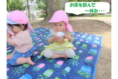 到着すると<br><span style='color:#ff7f00;'>お茶を飲んで</span>少し休憩。<br><br><br>木陰は風も吹いて<br>快適でした<span style='color:#00ffff;'>(^-^)</span>