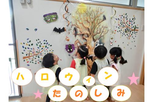 「ハロリン(ハロウィン)あしたなの?」<br>「おばけさわりたい!」と楽しみにしています<span style='color:#0000ff;'>♪</span><br><br><span style='color:#ff7f00;'>ハロウィン</span>が言えなくて<span style='color:#ffba75;'>ハロリン</span>と<br>言っているところもかわいいです<span style='color:#ff7aff;'>♡</span><br><br><span style='color:#00ff7f;'>当日</span>はどうなったのか<br><span style='color:#ff7f00;'>ハロウィン</span>のブログで<br>確認してみてください<span style='color:#ff00ff;'>(^_^)</span><br><br>次回のブログもお楽しみに<span style='color:#ffff00;'>★</span>