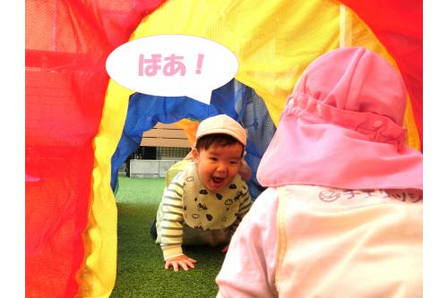 <span style='color:#baff75;'>トンネル</span>をくぐると、お友だちと一緒に<br>遊ぶ様子が見られました<span style='color:#ffba75;'>(^^♪</span><br><br>反対側で待っていたお友だちが<br><span style='color:#ff75ff;'>「おいで～」</span>と手招きすると、<br><span style='color:#75ffff;'>「まって～」</span>と言わんばかりにおいかけたり<br>お友だちを意識しながら<br>遊んだりすることが増えてきた<br>ひよこチームさんです<span style='color:#ff7575;'>♪</span><br><br><span style='color:#75ffba;'>次回のブログもお楽しみに♪</span>