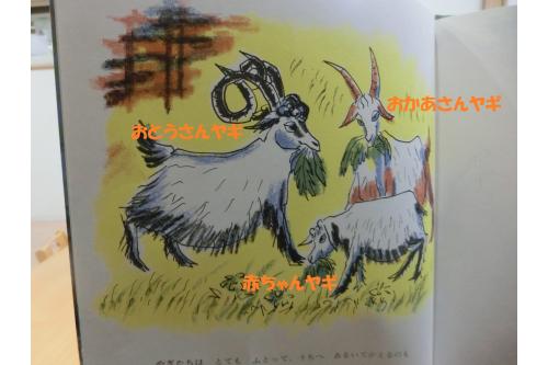 3匹のヤギが野原で草を食べているところは<br>親子に見えたようで<br><span style='color:#007fff;'>「実はお父さんとお母さんと赤ちゃんなんだよ!」</span>と<br>教えてくれました<span style='color:#00ffff;'>♪</span><br><span style='color:#7f00ff;'>自分の経験</span>を絵本に投影しお話ができるように<br>なっているなぁと成長を感じます!<br><br>ほかにも表紙をめくったシーンは<br>たくさんのヤギが草を食べている絵なのですが<br><span style='color:#00ff00;'>「3匹のヤギなのに3匹よりいっぱいいるよ」</span>とこれまた発見が<span style='color:#007fff;'>♪</span><br><span style='color:#7f00ff;'>いろんな視点で絵本を楽しむ</span>子ども達の声に<br>しっかりと耳を傾けていければとおもいます。<br><br>また、次回のブログもお楽しみに<span style='color:#ffff00;'>★</span>