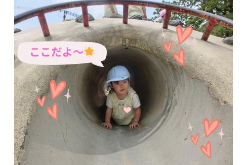 トンネルも<span style='color:#ff7f00;'>お手の物</span>です!<br><br>中で声が響くの面白いようで<br>楽しい<span style='color:#ff007f;'>笑い声</span>もよく聞こえてきますよ<span style='color:#007fff;'>(^^♪</span>